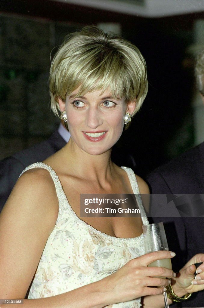 Diana, Princess Of Wales, Attending Christie's Dress Auction Party In ...