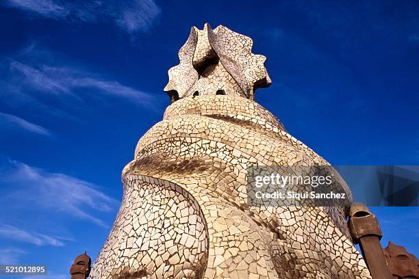 Roof of Milá House. "La Pedrera". Modernist building of Antonio Gaudi. Barcelona, Spain.