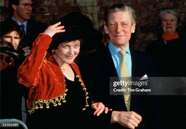 The Honourable Angus Ogilvy With His Daughter, Marina, On Her Wedding Day At St Andrew's Parish Church, Ham Common. The Bride Has Chosen To Wear A...