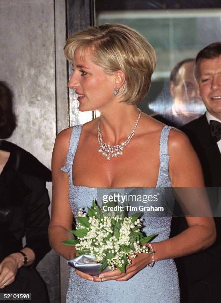 Diana, Princess Of Wales As Patron Of The English National Ballet, Attends Their Royal Gala Performance Of 'swan Lake' At London's Royal Albert Hall...