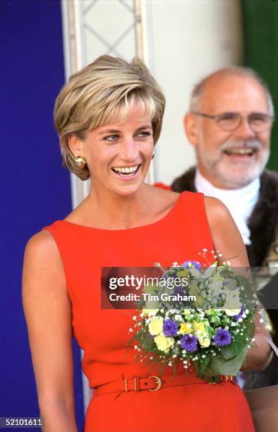 Diana, Princess Of Wales, Laughing During Her Visit To Northwick Park And St Mark's Hospital In Harrow, Middlesex, To Lay The Foundation Stone For...