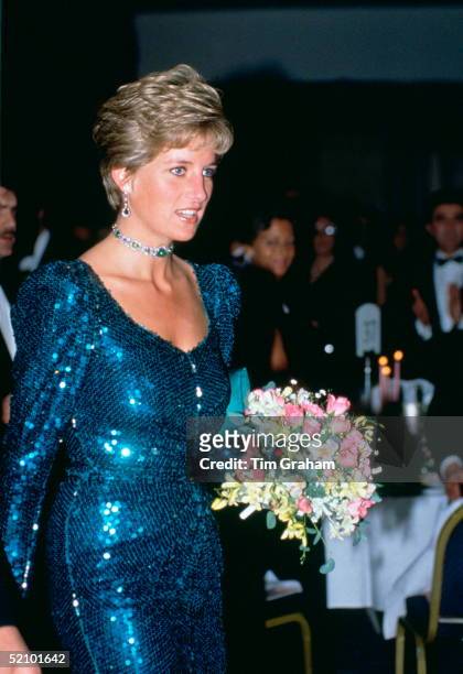 Diana, Princess Of Wales, Attending The Diamond Ball At The Royal Lancaster Hotel In Aide Of The Charity Sane Of Which Her Husband Is Patron. The...