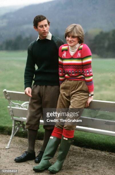Princess Diana And Prince Charles At Craigowan Lodge, Balmoral Estate