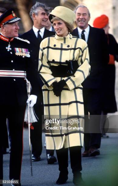 Princess Diana, Princess Of Wales With The Lord Lieutenant Of The County Circa 1990s