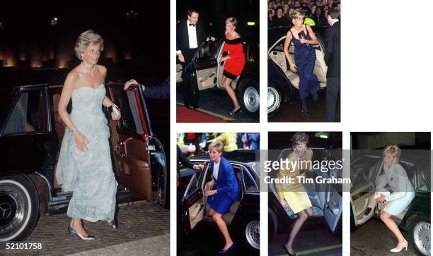 Princess Diana Stepping Out Of Cars Circa 1990s