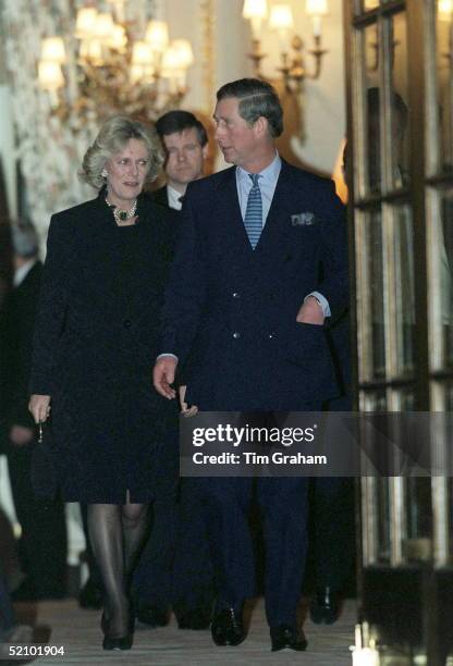 Prince Charles And Camilla Parker-bowles Leaving The Ritz Hotel In London After A 50th Birthday Party For Her Sister, Annabel.