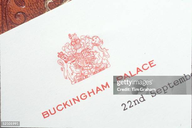 The Letterhead Of Buckingham Palace As Appears On All Official Correspondence.circa 1990s