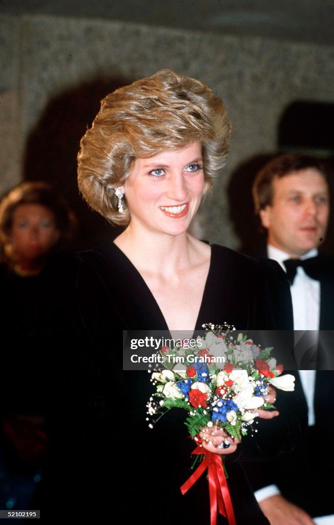 Princess Diana Atteinding A Performance Of 'les Miserables' At The ...