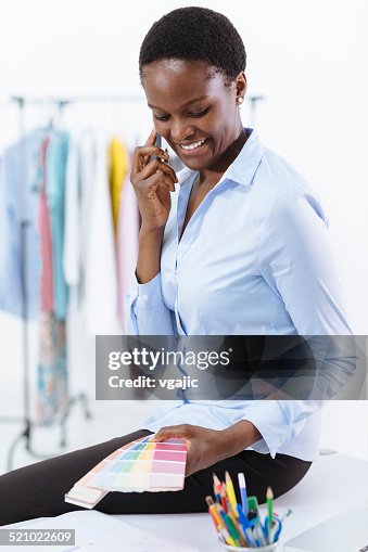 African Woman Designer Working In Office High-Res Stock Photo - Getty ...