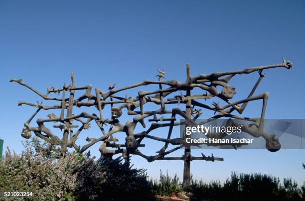 memorial to the victims in concentration camps at yad vashem - holocaust victims stock pictures, royalty-free photos & images