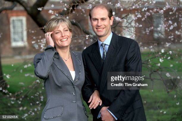 Sophie Rhys-jones And Prince Edward On The Day Of Their Engagement.