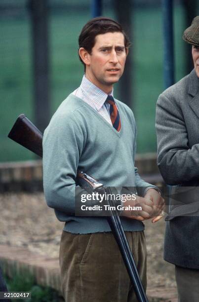 Prince Charles Attending A Clay Pigeon Shoot, Windsor Great Park.