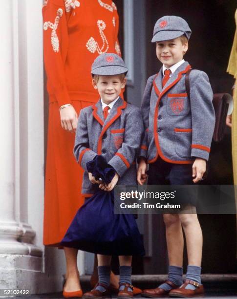 Prince William Accompanies Prince Harry On His First Day At Wetherby School.