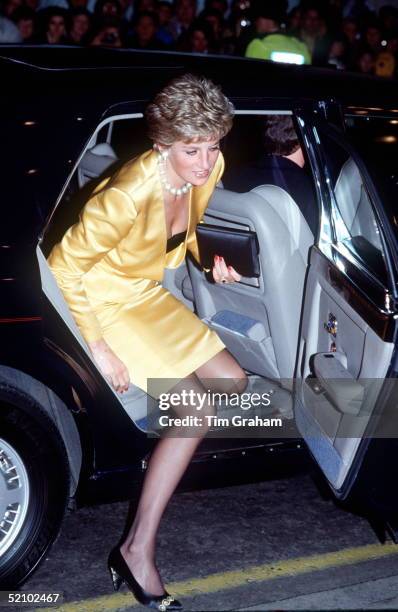 Princess Diana Arriving By Car At The London Palladium Theatre.