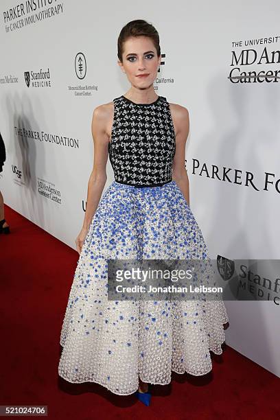 Actress Allison Williams attends the launch of the Parker Institute for Cancer Immunotherapy, an unprecedented collaboration between the country's...