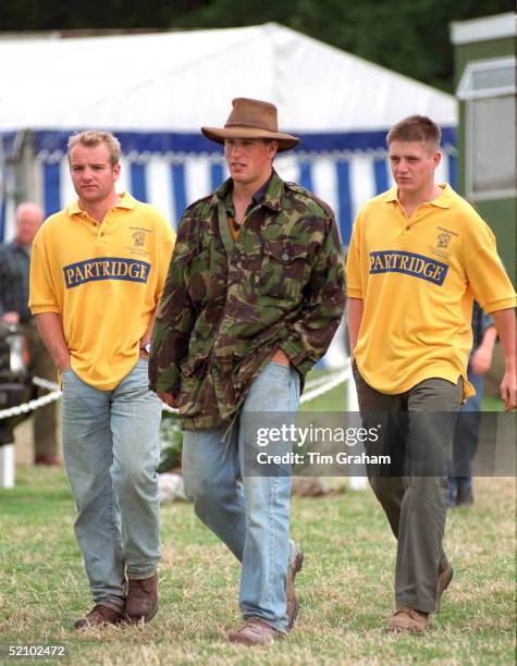 Peter Phillips Walking With Friends At Gatcombe Horse Trials At Gatcombe Park.