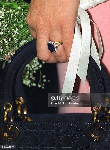 Detail Of Engagement Ring And Wedding Ring Of Princess Diana In Argentina