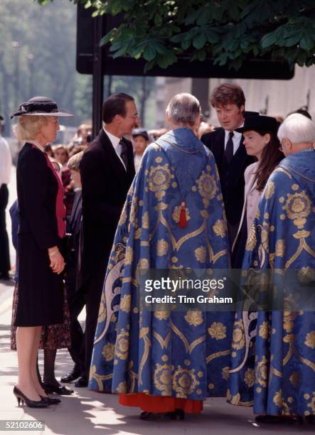 Mrs Frances Shand-kydd, Robert Fellowes , Charles, Earl Spencer And Victoria, Countess Spencer Attending The Memorial Service At St Margaret's...