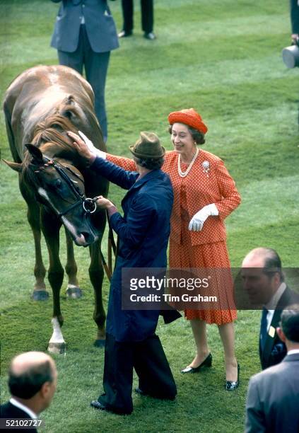 Queen Elizabeth II with Her Winning Horse, Called Expansive, At Ascot Which She Attended 19-22 June 1979.