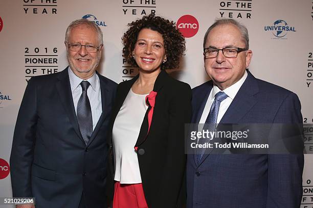 Universal Pictures President of Distribution Duncan Clark, Universal Pictures Chairman Donna Langley and Universal Pictures Co-president Nick Carpou...