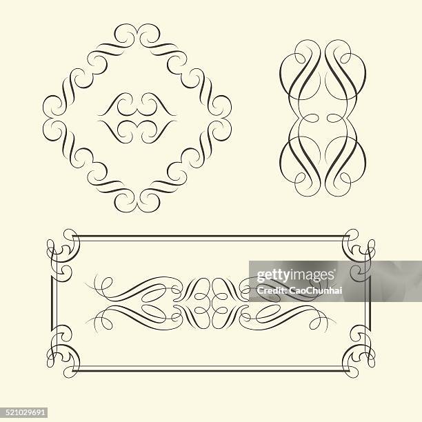 curve design elements - scroll pattern stock illustrations