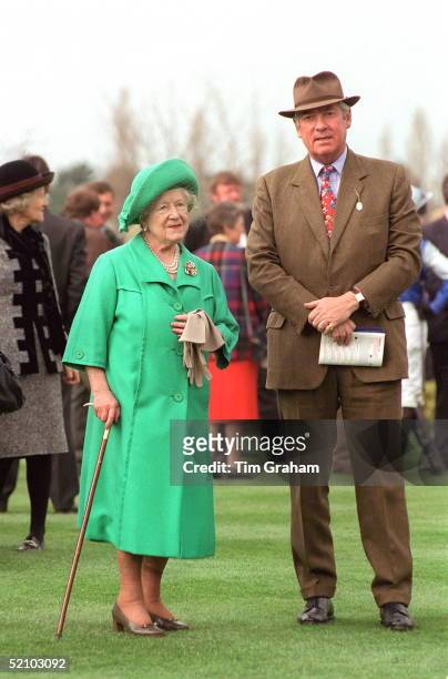 The Queen Mother With Lord Vestey At The National Hunt Festival, Cheltenham, Gloucestershire.