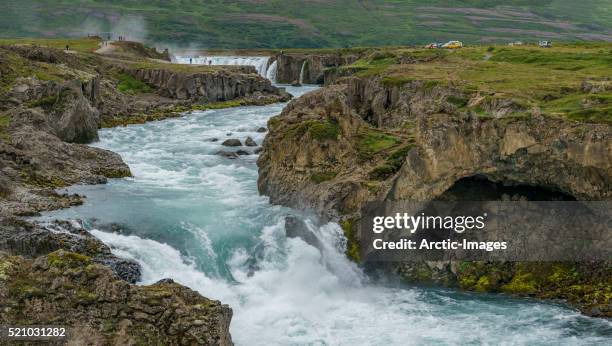 godafoss waterfall, skjalfandafljot river, iceland - hraunfossar stock pictures, royalty-free photos & images