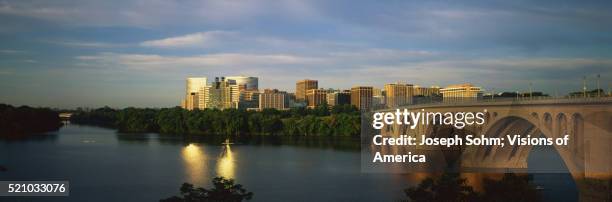 rosslyn skyline and francis scott key bridge - dc skyline stock pictures, royalty-free photos & images