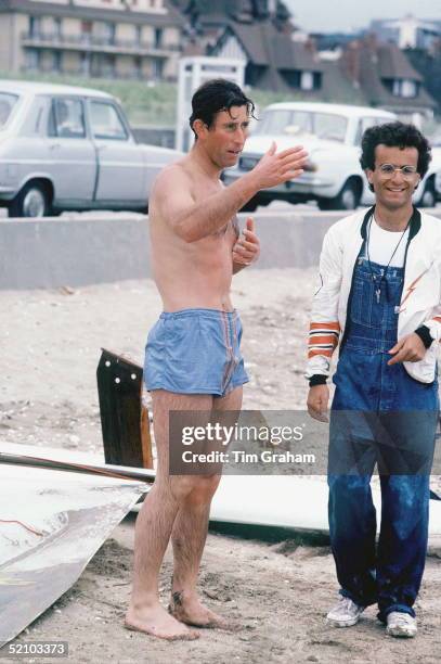 Prince Charles Windsurfing In Deauville, France.