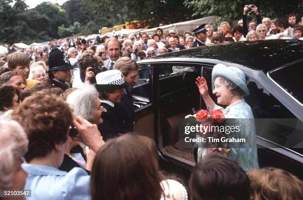 The Queen Mother At Sandringham Flower Show