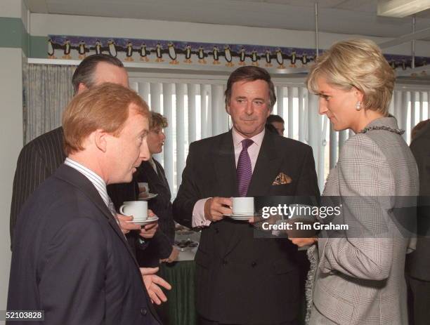 Princess Diana, Visiting Paediatric Intensive Care Unit At St Mary's Hospital On Behalf Of The Charity Cosmic Has A Cup Of Tea With Television And...