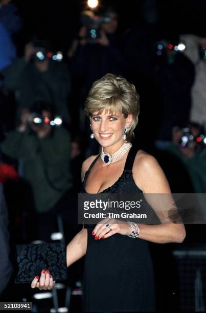 The Princess Of Wales Attending A Gala Evening In Aid Of Cancer Research At Bridgewater House, London.