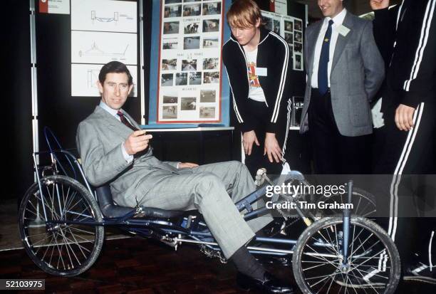 Prince Charles Visiting A Community Centre In Manchester For The Prince's Trust Project And Trying Out A Special Type Of Bicycle