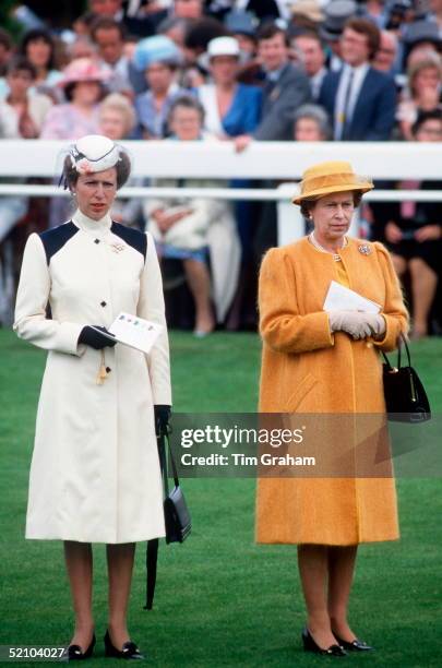 Princess Anne With The Queen, At The Derby.