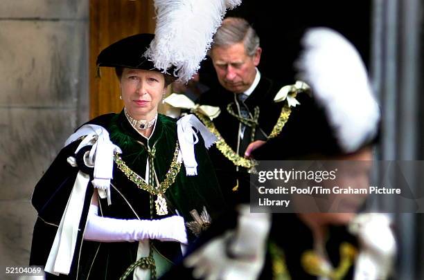 Princess Anne Leaving St. Giles Cathedral Where She Was Installed As A Royal Lady And Knight Of The Order Of The Thistle.
