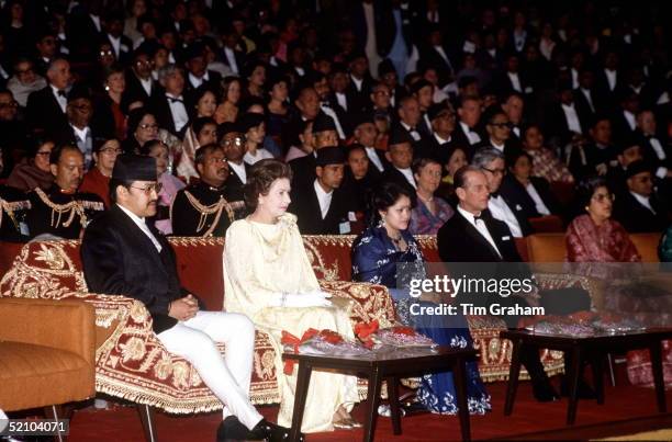 The Queen And Prince Philip With King Birendra Of Nepal And Queen Aiswarya