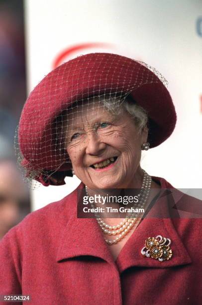 The Queen Mother At Cheltenham For The Grand Military Gold Cup.