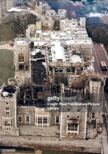 Windsor Castle After The Fire Of November 1992 During The "annus Horribilis".