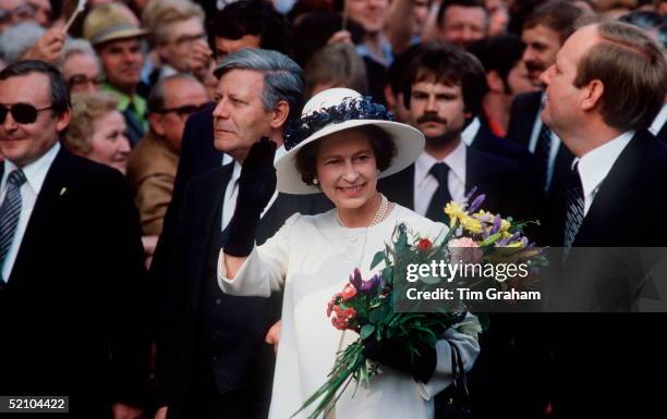 The Queen Waving During A Visit To Berlin