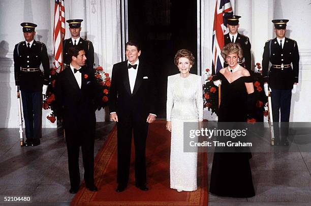 Prince Charles, Ronald Reagan, Nancy Reagan And Princess Diana, Princess Of Wales.