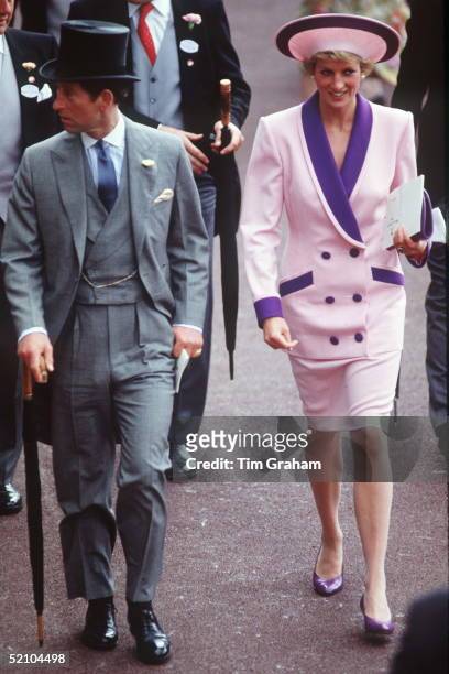The Prince And Princess Of Wales At Ascot Races