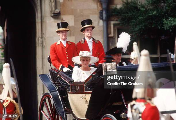 Prince Charles And Princess Diana At The Order Of The Garter Ceremony.