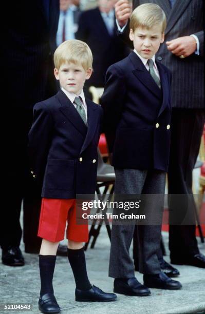 Prince Harry And Prince William Attending Their First Official Event - Beating The Retreat Parade At Kensington Palace.