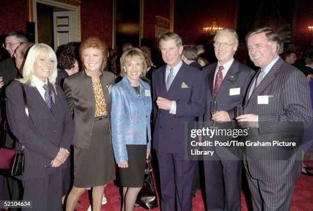 Prince Charles With Actress Wendy Richards, Singer Cilla Black, Television Personality Esther Rantzen, Actor Nicholas Parsons And Radio Host Terry...