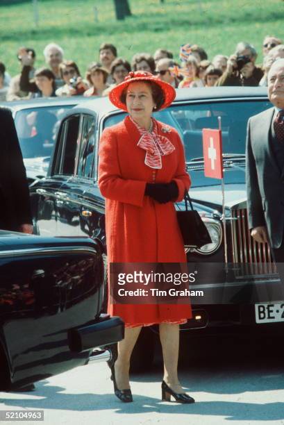 The Queen During A Tour Of Switzerland. She Is There To Visit The Red Cross Headquarters. Tour Dates 29 April - 2 May 1980.