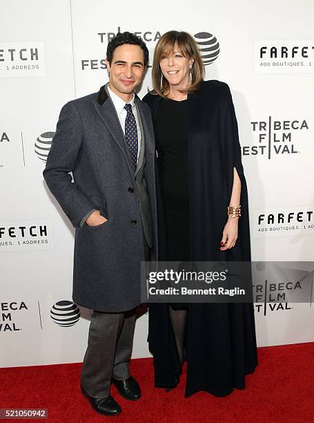 Producer Jane Rosenthal and designer Zac Posen attend "The First Monday In May" World Premiere - 2016 Tribeca Film Festival - Opening Night at John...
