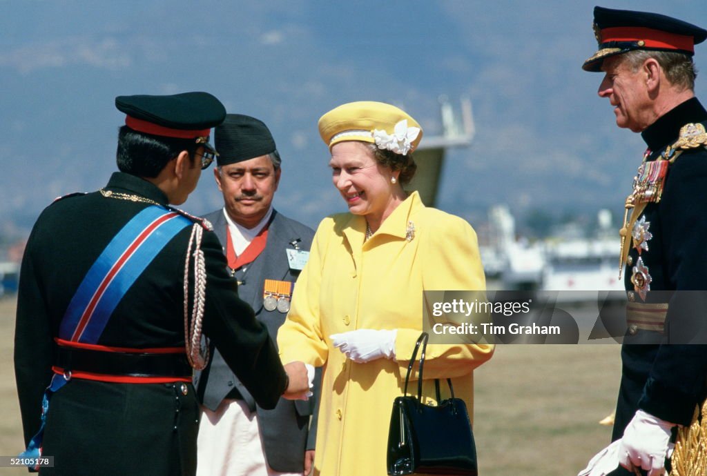 Queen And Philip And King Of Nepal