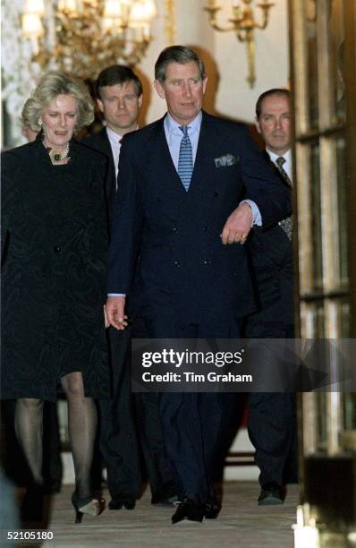 Prince Charles With Camilla Parker-bowles Leaving The Ritz Hotel In London After A Birthday Party For Her Sister, Annabel.