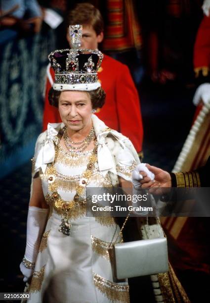 The Queen Attending The State Opening Of Parliament.