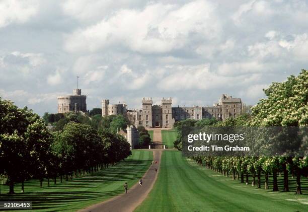 View Of Windsor Castle, One Of The Queen's Official Residences, Taken From The Long Drive In Windsor Great Park.circa 1990s